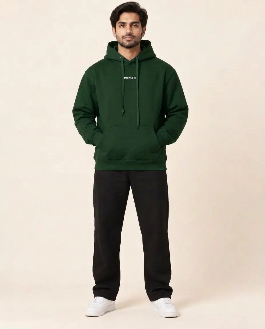 PITCH'D Oversized Hoodie - BOTTLE GREEN
