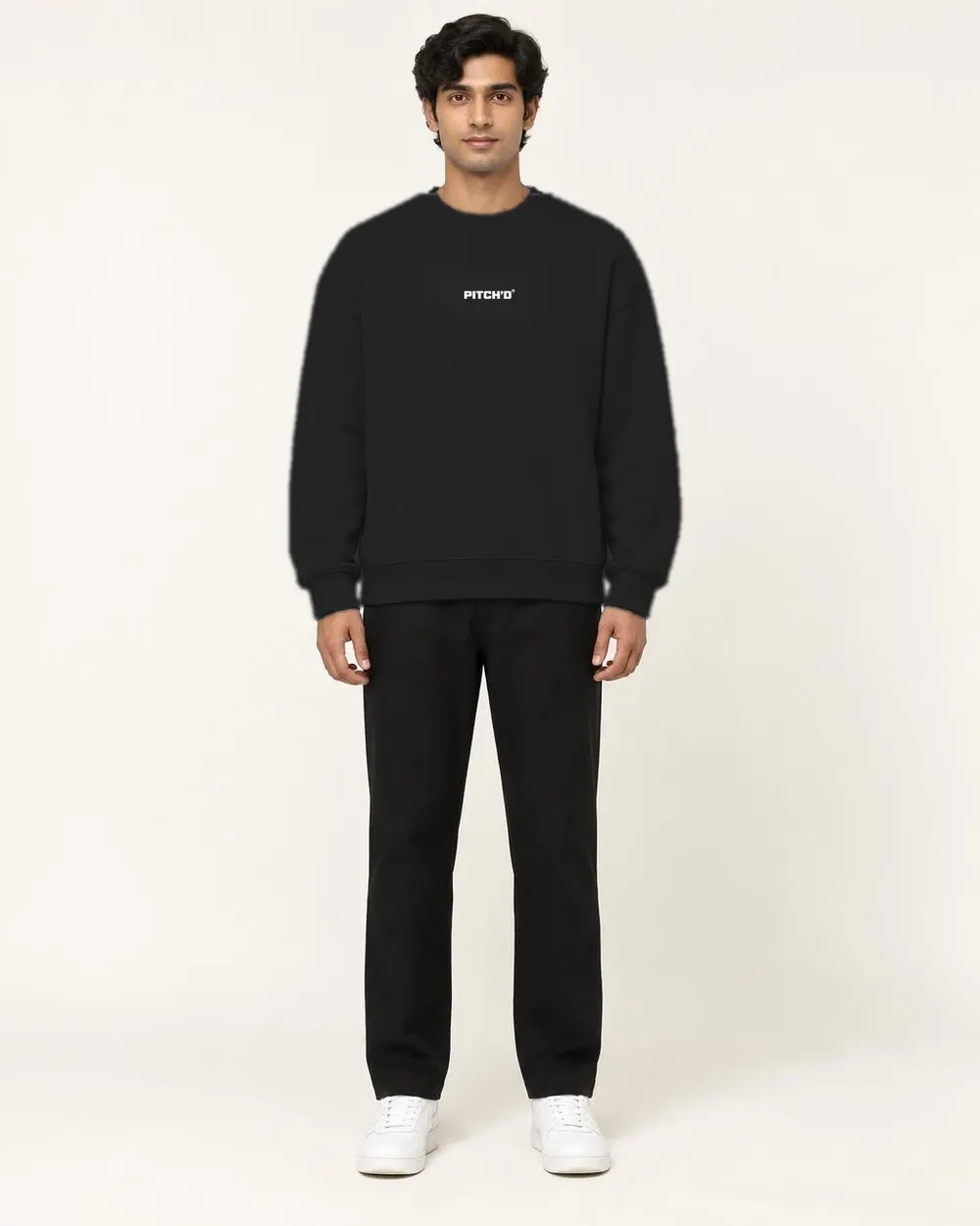 PITCH'D Oversized Sweatshirt - BLACK