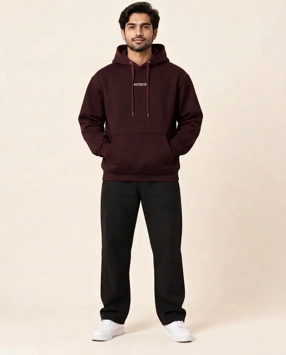 PITCH'D Oversized Hoodie - MAROON