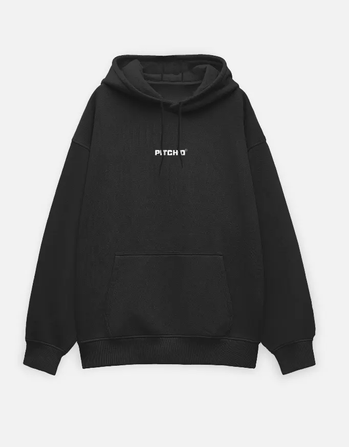 PITCH'D Oversized Hoodie - BLACK
