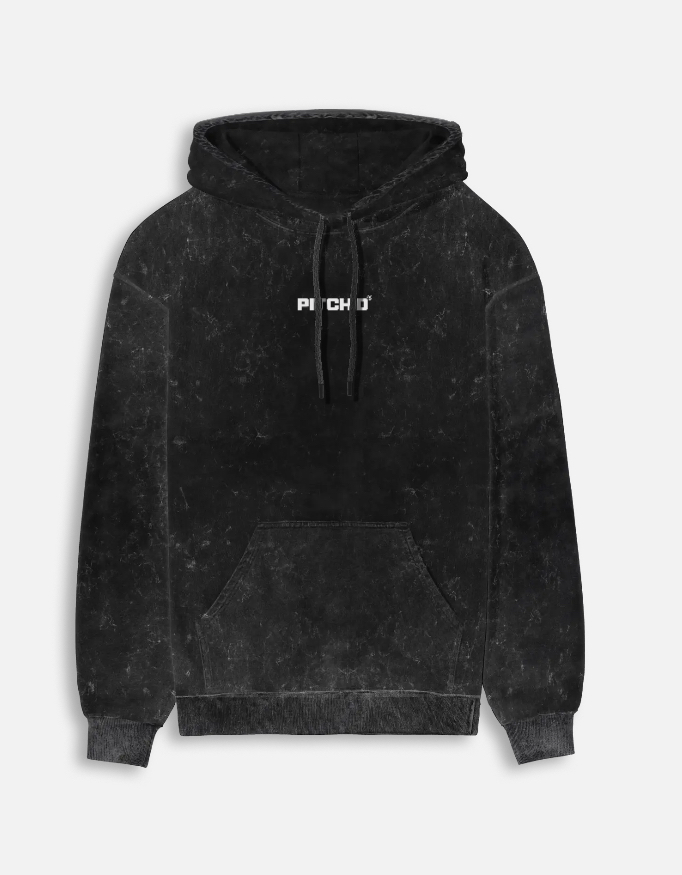 PITCH'D Acid Washed Hoodie - BLACK